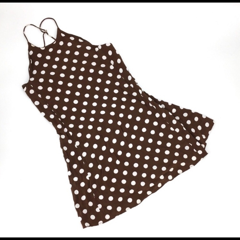 Zara Medium Brown Polka Dot Mini Dress
